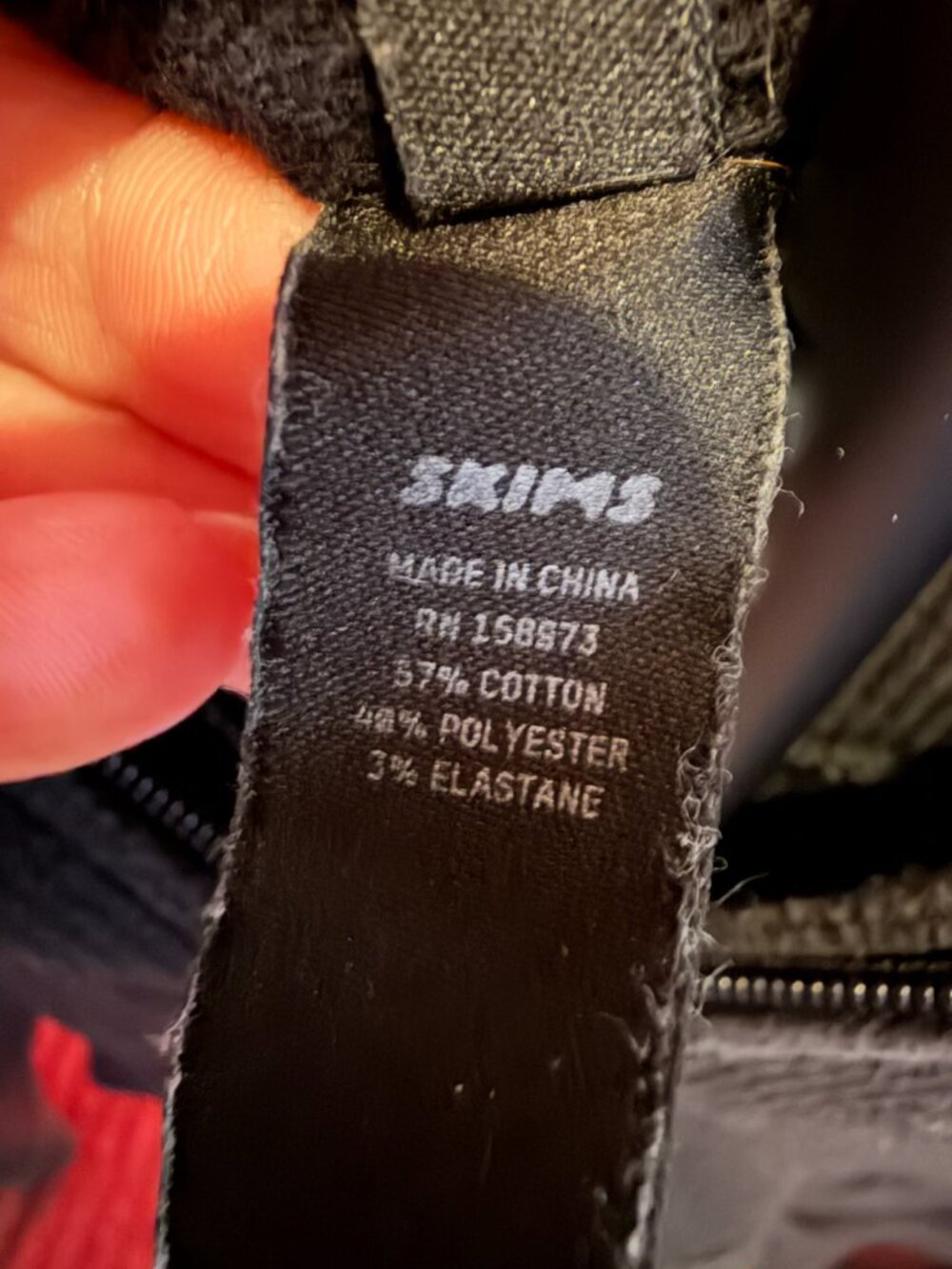 Skims Black Cropped Zip up Hoodie - Large - Picture 3 of 4